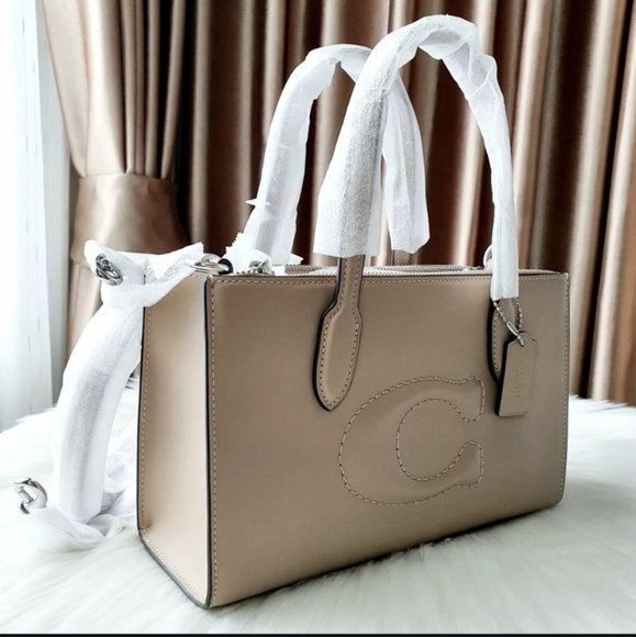 NWT Coach CR097 Debossed C Nina Small Tote Stachel Crossbody Black Handbag - Picture 3 of 5